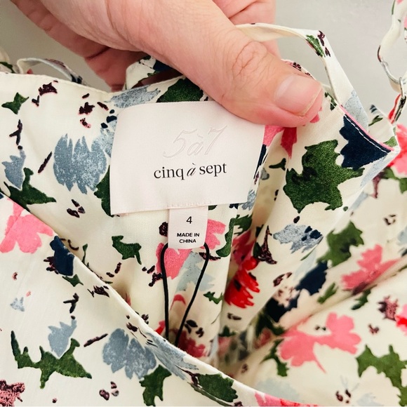 Cinq A Sept Gavin Floral Midi Dress Size 4 - Picture 4 of 11